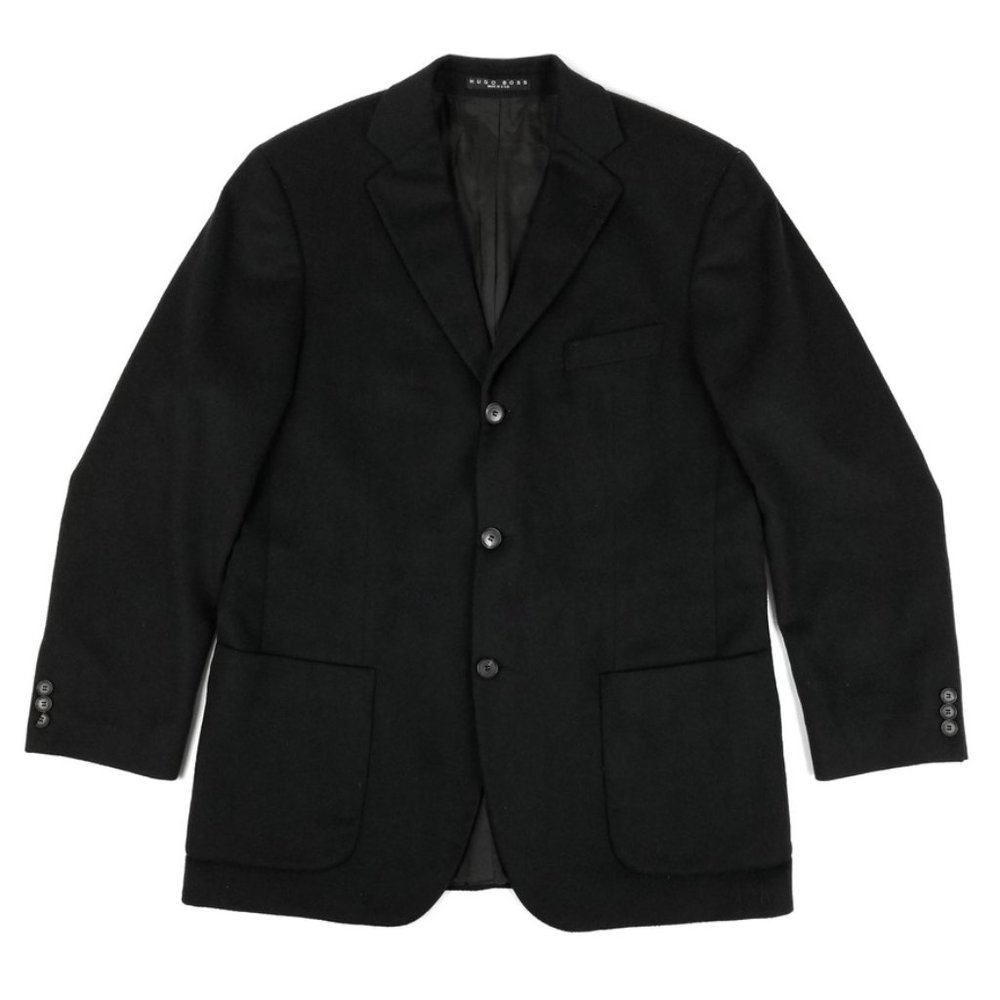 HUGO BOSS Black Wool Cashmere 3 Button Sport Coat Blazer 40R